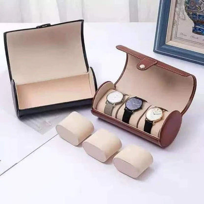 PU Leather 3 Grid Watch Pouch – Portable Travel Case - Image 6
