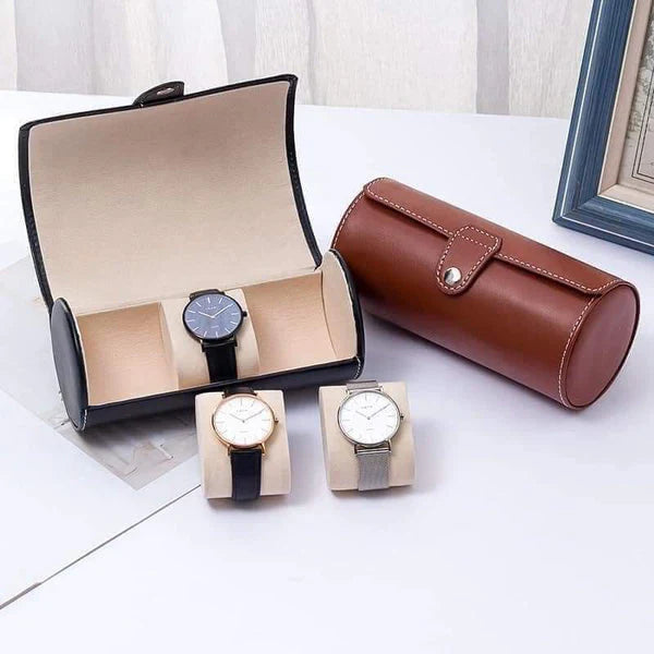 PU Leather 3 Grid Watch Pouch – Portable Travel Case - Image 7