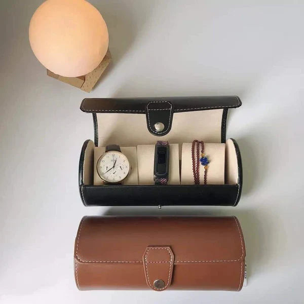 PU Leather 3 Grid Watch Pouch – Portable Travel Case - Image 8