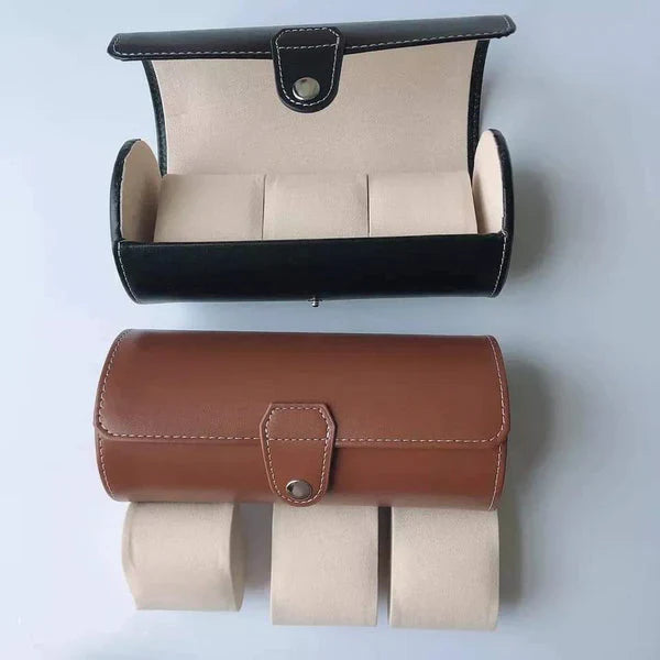 PU Leather 3 Grid Watch Pouch – Portable Travel Case - Image 9