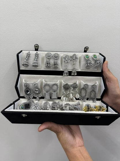 Shenish™ Folding Jhumka Storage Box – 12 Slot & 16 Slot