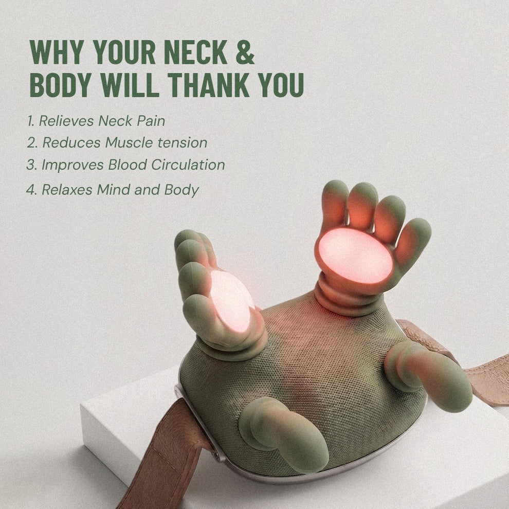 Reliva™ Hands-Free Deep Tissue Massager – Neck, Shoulder & Back Relief with Heat & Red Light – Image 8
