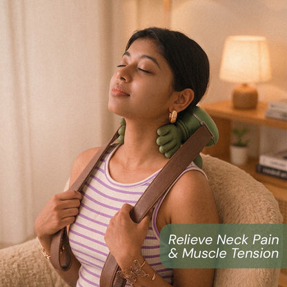 Reliva™ Hands-Free Deep Tissue Massager – Neck, Shoulder & Back Relief with Heat & Red Light – Image 5