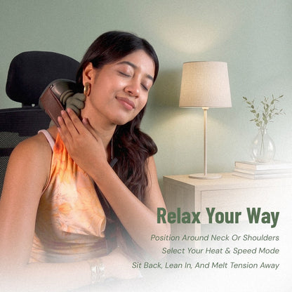 Reliva™ Hands-Free Deep Tissue Massager – Neck, Shoulder & Back Relief with Heat & Red Light – Image 4