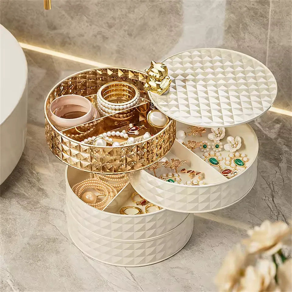 Desktop 4 Layer Rotating Jewelry Organizer