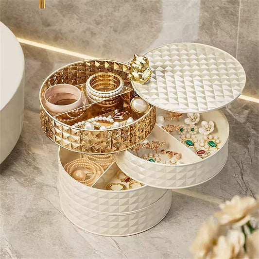 Desktop 4 Layer Rotating Jewelry Organizer