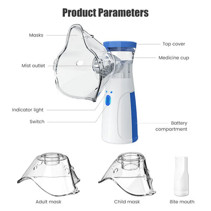 Shenish™ Mesh Portable Nebulizer with Mask for Kids & Adults