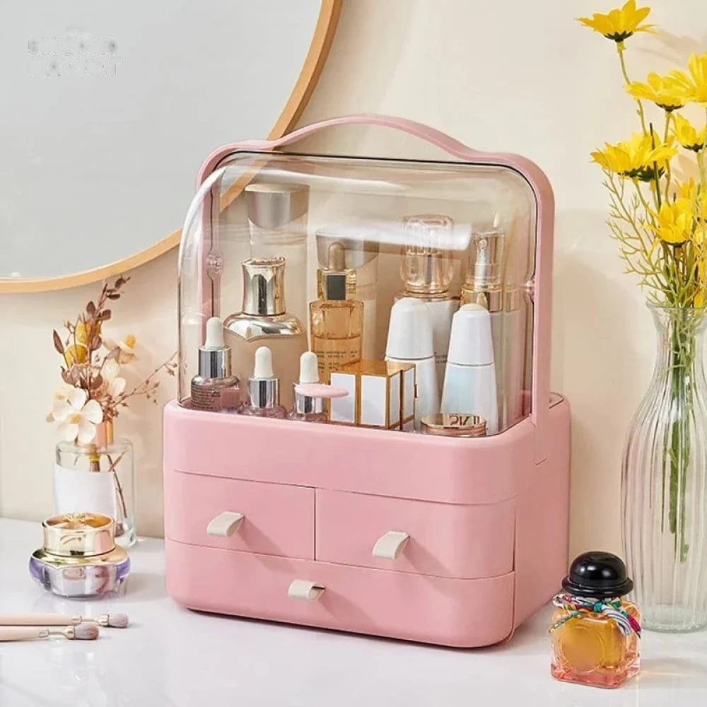 Double Doors Cosmetic Organizer – Large Capacity Makeup Storage Cabinet