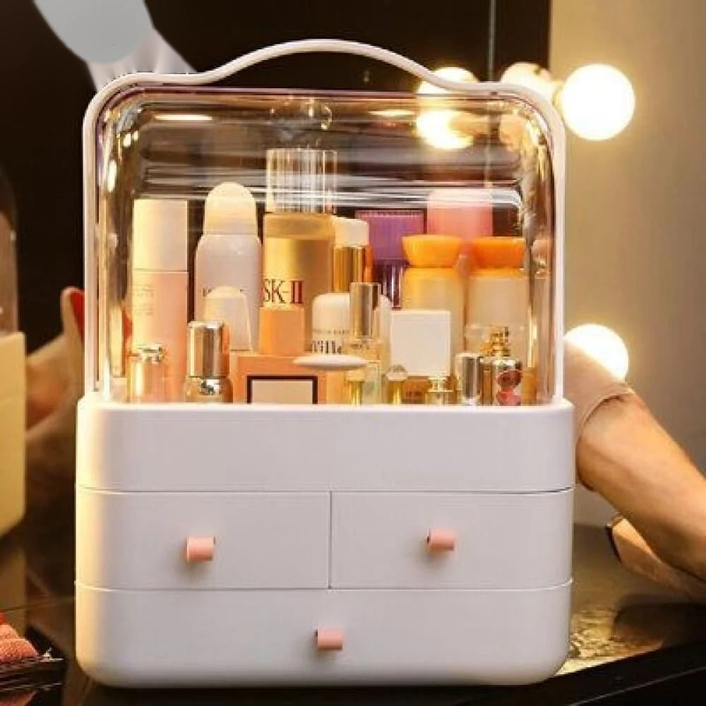 Double Doors Cosmetic Organizer – Large Capacity Makeup Storage Cabinet