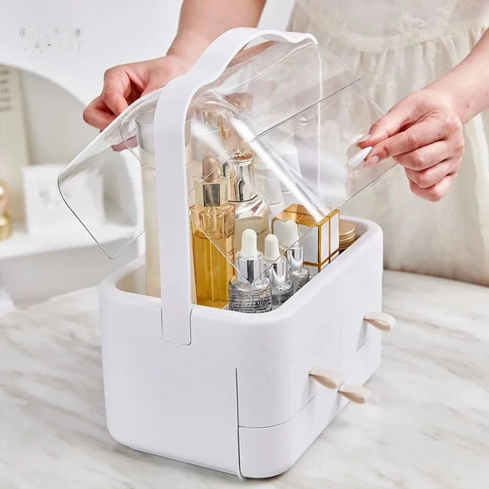 Double Doors Cosmetic Organizer – Large Capacity Makeup Storage Cabinet
