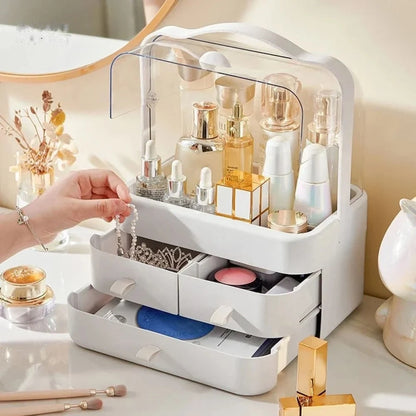 Double Doors Cosmetic Organizer – Large Capacity Makeup Storage Cabinet