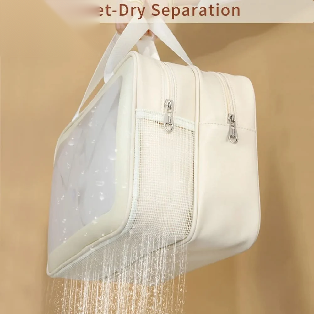 Dual Layer Waterproof Travel Bag Organizer – 2-in-1 Wet & Dry Separation
