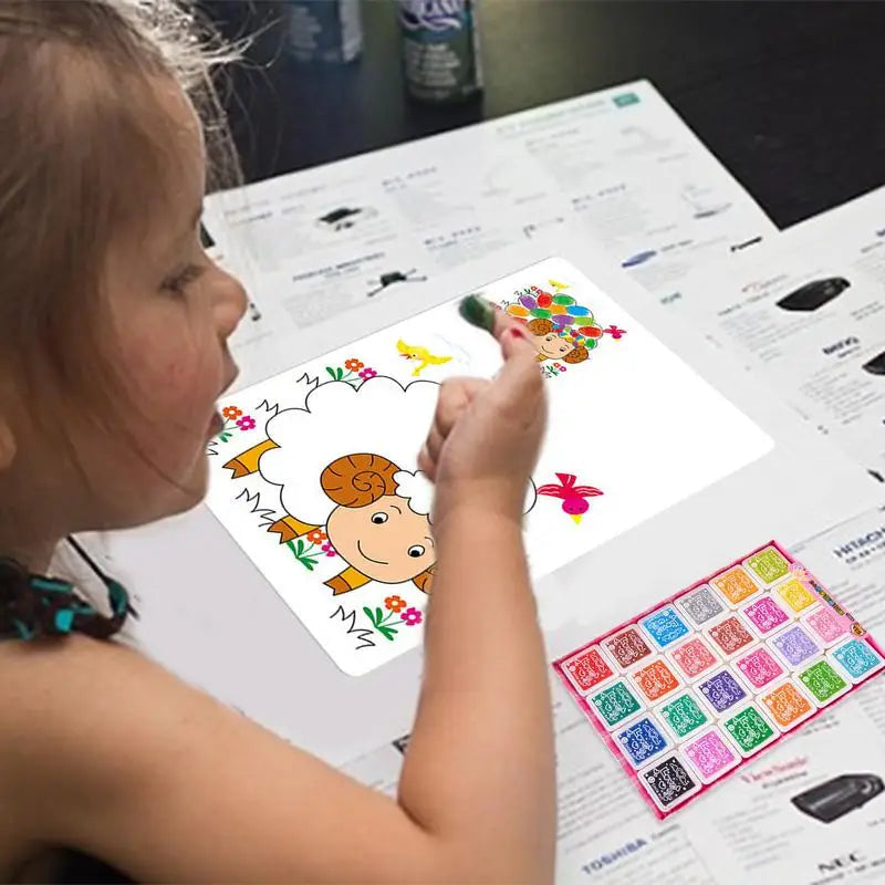 Kids Finger Painting Doodle Coloring Book – 12 Non-Toxic Paints + 30 Activity Cards – Image 5