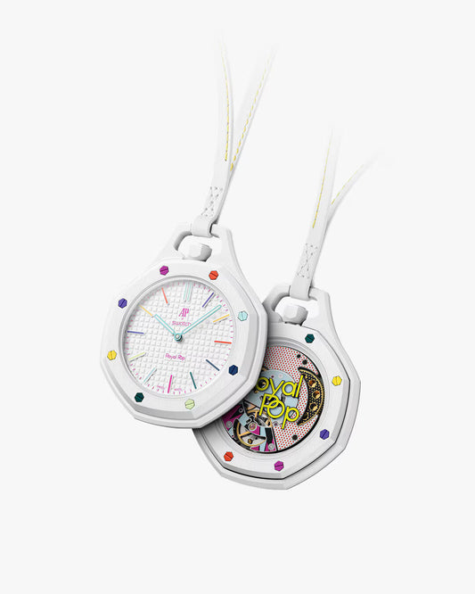 HUIT BLANC Royal Pop model watch with Bio Ceramic case and white silicone strap