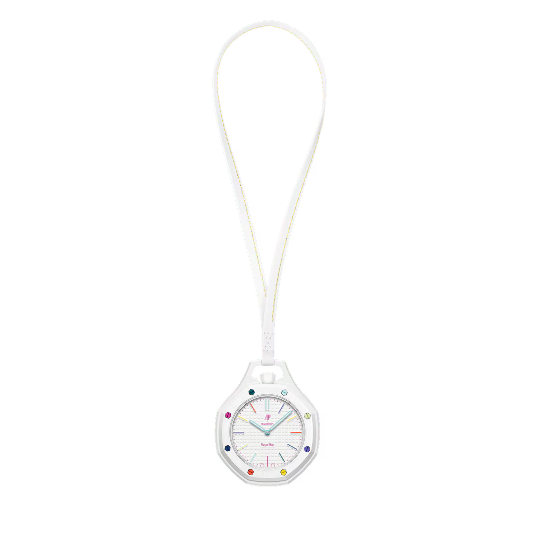 HUIT BLANC Royal Pop model watch with Bio Ceramic case and white silicone strap