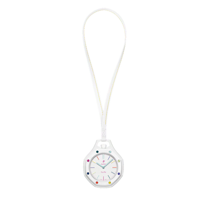 HUIT BLANC Royal Pop model watch with Bio Ceramic case and white silicone strap