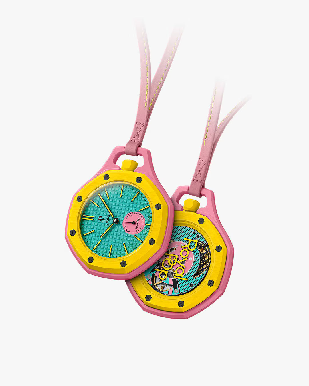 OTG ROZ Royal Pop model watch with Bio Ceramic case and pink silicone strap
