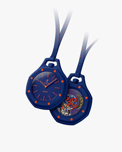 ORENJI HACHI Royal Pop model watch with Bio Ceramic case and orange silicone strap