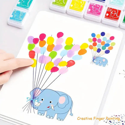 Kids Finger Painting Doodle Coloring Book – 12 Non-Toxic Paints + 30 Activity Cards – Image 2