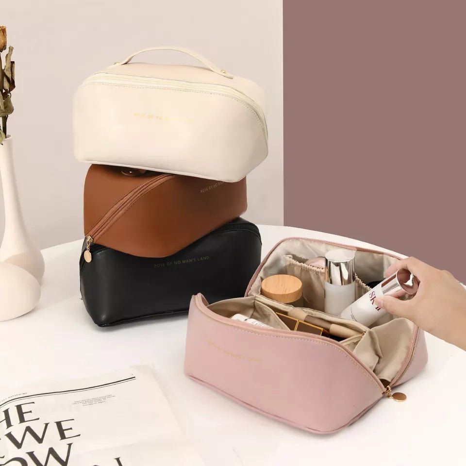 Large Capacity Leather Travel Cosmetic Bag - Image 11