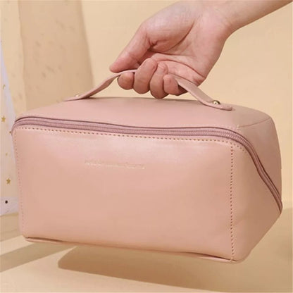 Large Capacity Leather Travel Cosmetic Bag - Image 9