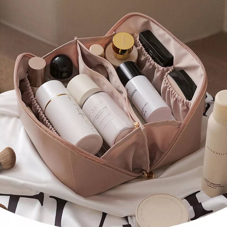 Large Capacity Leather Travel Cosmetic Bag - Image 5