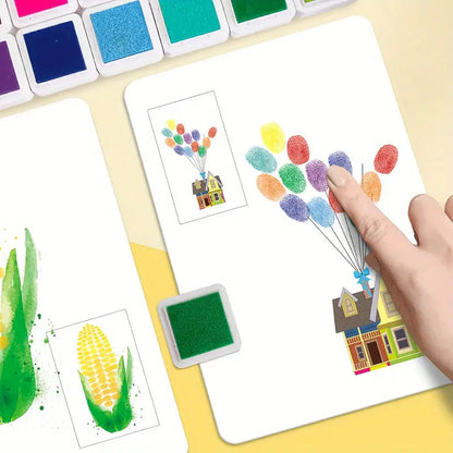 Kids Finger Painting Doodle Coloring Book – 12 Non-Toxic Paints + 30 Activity Cards – Image 6