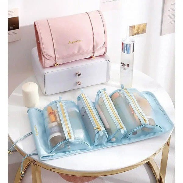 Premium Foldable Travel Makeup Organizer – Detachable Zipper Pouch Hanging Cosmetic Storage Bag - Image 2