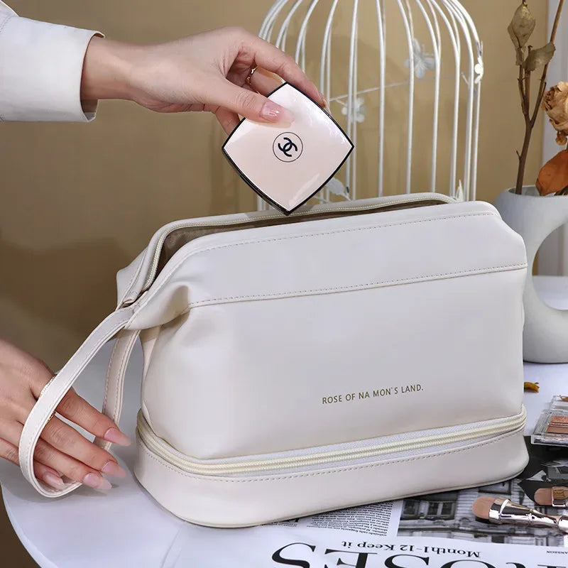 PU Leather Makeup Storage Case with Handle