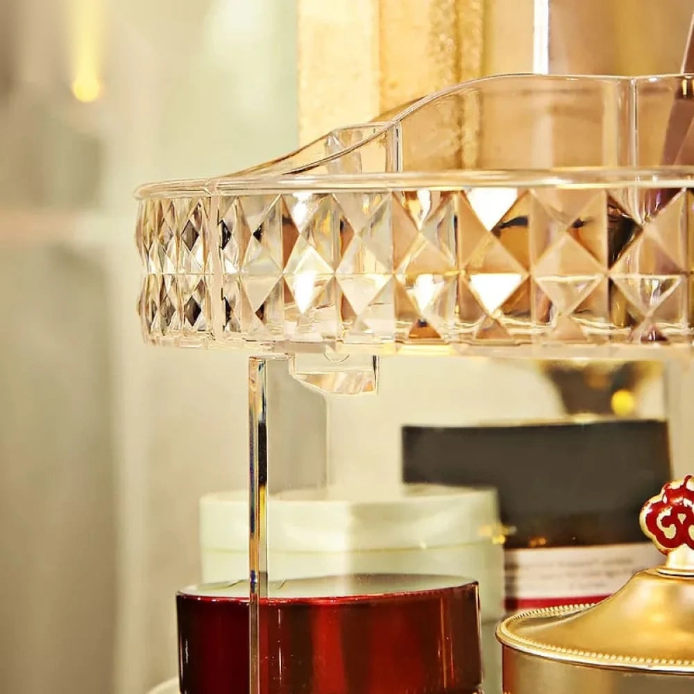 360° Rotating Cosmetic Organizer – Transparent Clear Makeup Storage Carousel