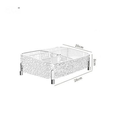 Vanity Desktop Makeup Organizer – Clear Divided Cosmetic Box with Lipstick & Brush Compartments